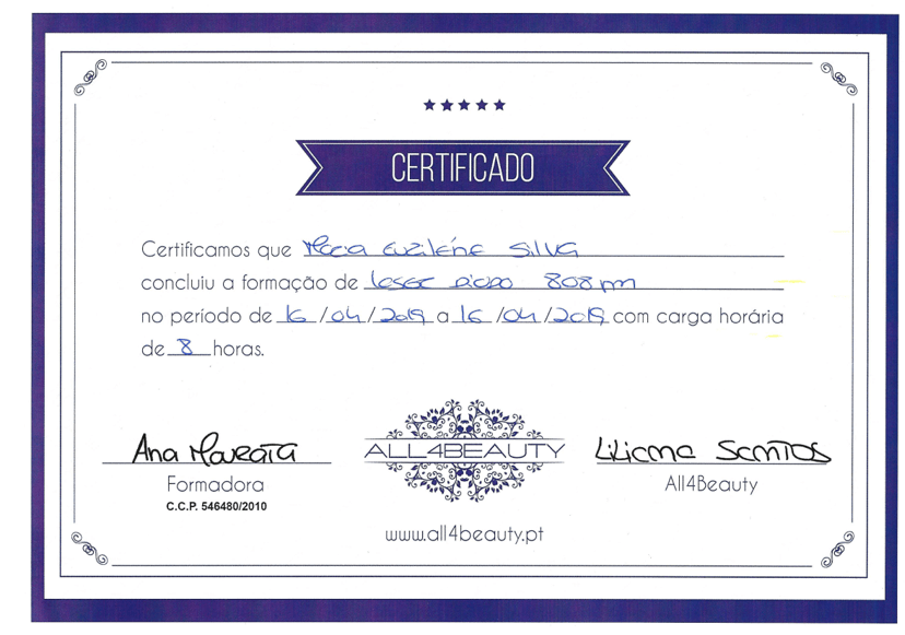CertificadoLaserLeneBelight