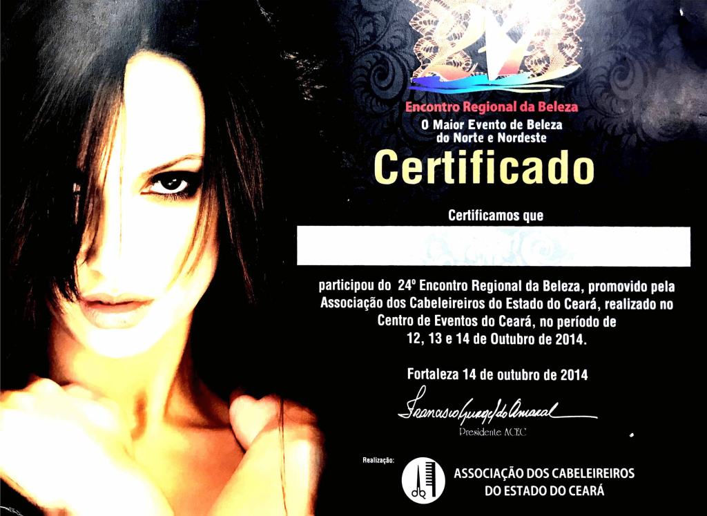 Certificado Encontro Regional de Beleza_Lene